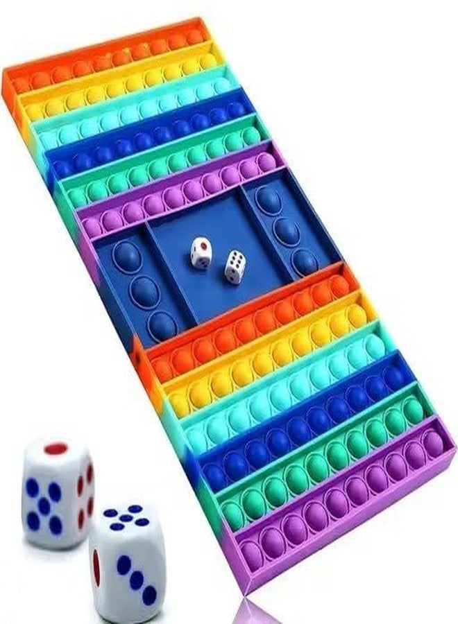 Scribify Big Size Pop Game Fidget Toy Silicone Bubble Rainbow Chess Board Push Popping Sensory Toys for Kids, Jumbo Stress Anxiety Relief Toy Play with Friends- Multi Color (Pop It Game) - Image 1